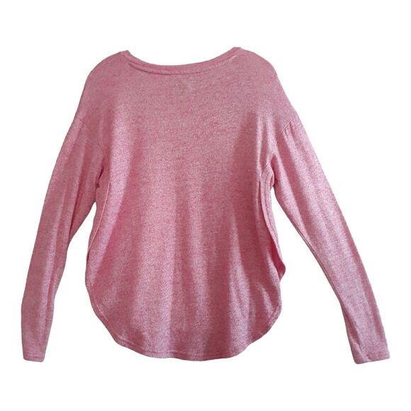Gap Sweater Women XS  Pink Rounded Hem  Soft Long Sleeve Boat Neck Side Slits - Picture 2 of 12
